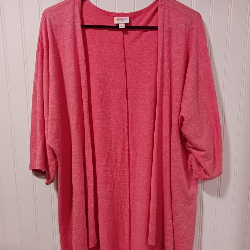 Lularoe Small Open Front Long Cardigan Short Sleeves Pink